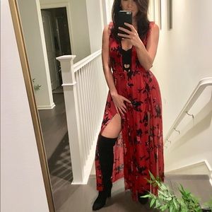 Free people dress, very cute with boots, layered under a leather jacket etc.